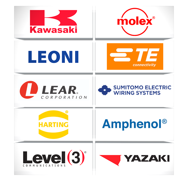 Mecmesin supplied these companies for Crimp Testing equipment Brand logos of Mecmesin crimp testing equipment customers